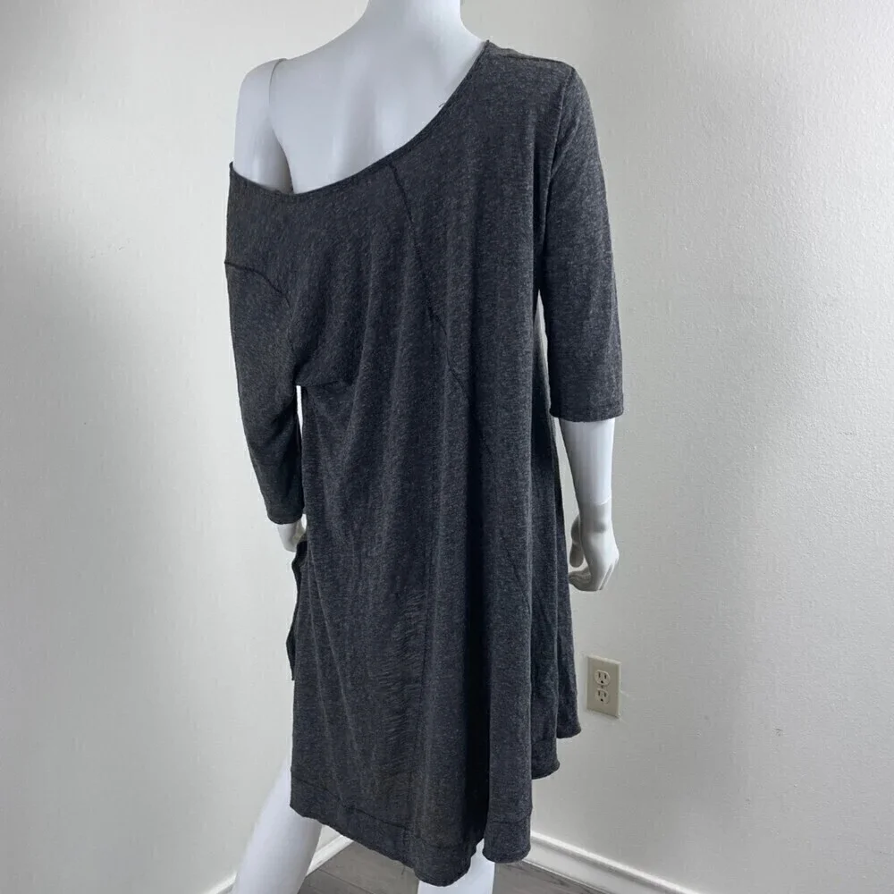 Free People Size M Oversize Pullover Tunic Blouse High Low Top Loungewear Casual